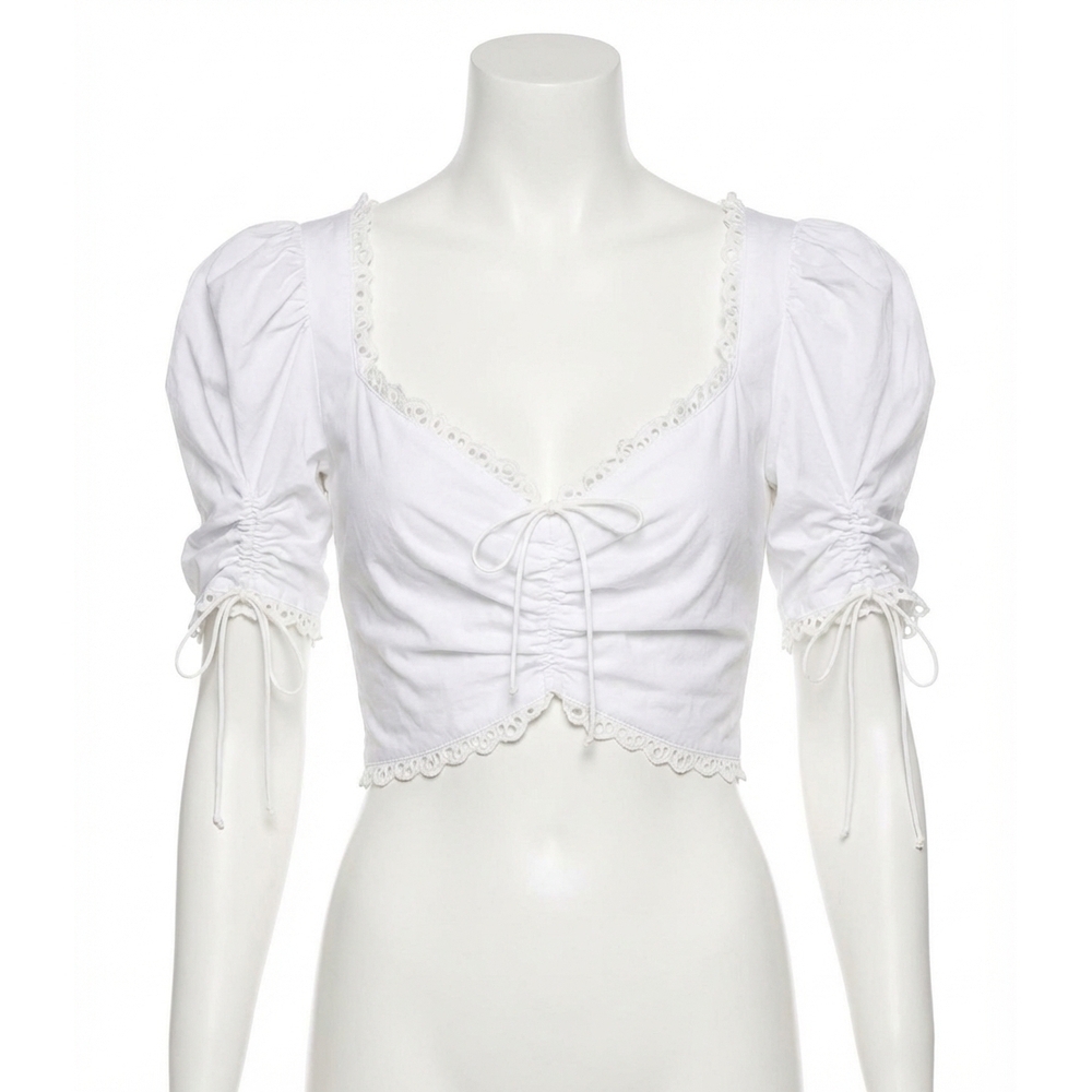 NEW FOR LOVE & LEMONS kylie crop top in white